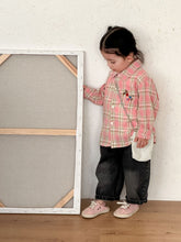 將圖片載入圖庫檢視器 CC260820SE-春秋季刺繡小馬格紋長袖襯衫
