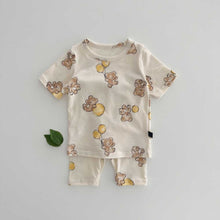 Load image into Gallery viewer, 53106TG-Korean version of small animal print short-sleeved two-piece suit 
