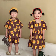 將圖片載入圖庫檢視器 XZ260812TG-夏季度假風兄妹洋裝套裝
