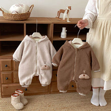 將圖片載入圖庫檢視器 ZDL5181LS冬季顆粒絨連身衣｜毛毛連帽爬服
