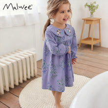 將圖片載入圖庫檢視器 10649DS-秋冬翻領花花洋裝
