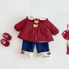 將圖片載入圖庫檢視器 ZDW5702SE-冬季小貓中國風加厚棉外套
