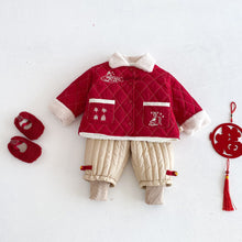 將圖片載入圖庫檢視器 ZDW5663SE-冬季刺繡年年有魚加絨棉外套
