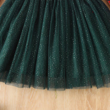 將圖片載入圖庫檢視器 67135LS-秋冬聖誕印花細閃網紗澎澎連衣裙
