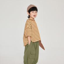 Load image into Gallery viewer, F054SE-夏日寬鬆條紋短袖上衣

