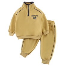 將圖片載入圖庫檢視器 CZ260694TG-春秋季拉鍊立領寬鬆運動兩件套
