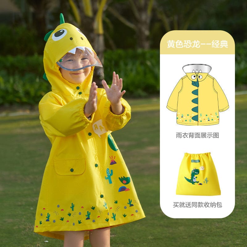 KQ19327AC-KK Tree Dinosaur & Unicorn Children's Raincoat [Wishing Model]