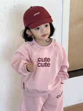 將圖片載入圖庫檢視器 CZ260828TG-春秋季韓版可愛圓領休閒兩件套
