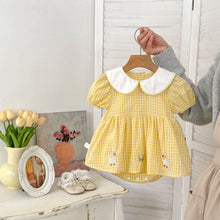 Load image into Gallery viewer, H10751DS-夏季｜格紋刺繡｜包屁衣
