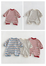 Load image into Gallery viewer, ZCL6183LS-春季條紋長袖連體爬服
