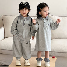 將圖片載入圖庫檢視器 CQ260851TG-春秋季格子翻領運動兩件套&amp;連衣裙
