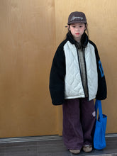 將圖片載入圖庫檢視器 2025D221SE-冬季韓版菱形壓紋拼接袖保暖外套

