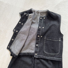 Load image into Gallery viewer, QB250543TG-春秋牛仔馬甲背心&amp;寬褲
