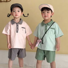 將圖片載入圖庫檢視器 XZ260935TG-夏季｜POLO休閒｜短褲套裝
