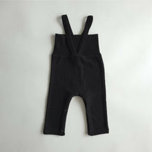 將圖片載入圖庫檢視器 Y9614LS-春季嬰兒細坑條背帶高腰護肚連身褲
