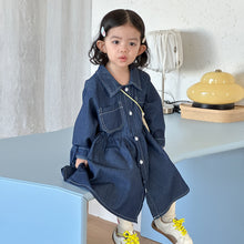 Load image into Gallery viewer, CW260700DS-春秋牛仔洋裝｜兄妹風襯衫裙
