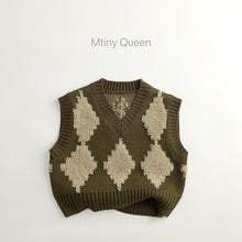 Load image into Gallery viewer, 25WJ79SE-春秋菱格針織V領馬甲
