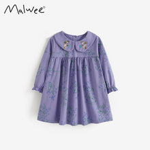 將圖片載入圖庫檢視器 10649DS-秋冬翻領花花洋裝
