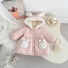 將圖片載入圖庫檢視器 H10672SE-冬季兔子連帽中長款外套
