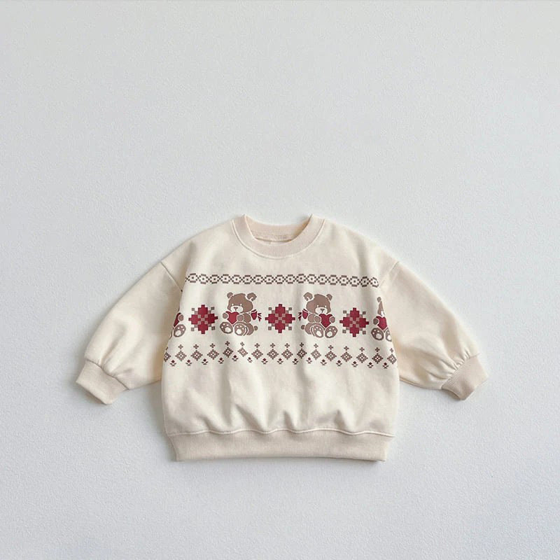 625350SE-秋季韓版聖誕寬鬆圓領百搭長袖上衣