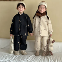 將圖片載入圖庫檢視器 DZ250632TG-秋冬季星月刺繡三層夾棉保暖二件套裝
