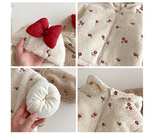 Load image into Gallery viewer, ZDW5272SE-冬季加厚蝴蝶結小花刺繡棉服外套
