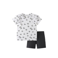 Load image into Gallery viewer, 10148TG-Summer European and American children&#39;s round neck short sleeves cute little girl two-piece suit 
