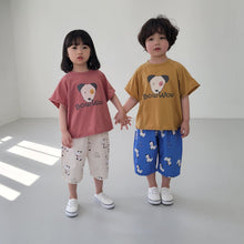 Load image into Gallery viewer, 24084SE-Summer Korean style dog print short-sleeved top
