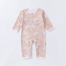 Load image into Gallery viewer, D24399LS-Autumn pure cotton animal print round neck long sleeve romper 
