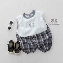 Load image into Gallery viewer, 26099SE-夏季｜格子撞色｜兒童無袖衫

