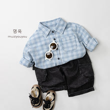 將圖片載入圖庫檢視器 26028SE-春季格紋牛仔襯衫式外套
