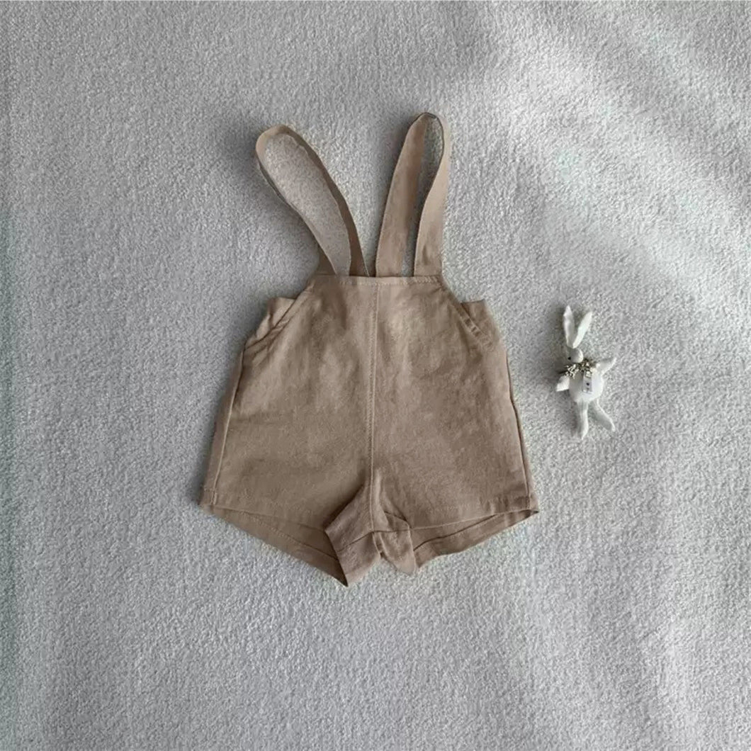 Y5519LS-Summer Korean Simple Woven Cotton Overalls 