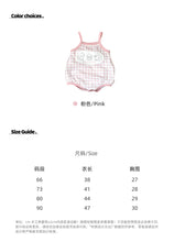 Load image into Gallery viewer, 629117LS-夏季｜顯白格子｜女童吊帶包屁衣
