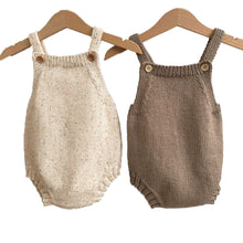 Load image into Gallery viewer, MY9404LS-Autumn and winter oatmeal color dotted sling knitted bodysuit 
