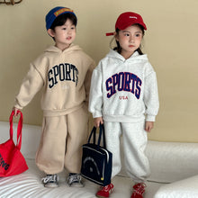 Load image into Gallery viewer, DZ250589TG-秋冬季韓版加絨連帽運動休閒兩件套裝
