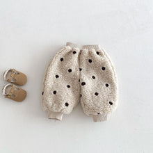 Load image into Gallery viewer, ZDW5306TG-冬季加絨波點麥穗絨連帽外套&amp;褲子
