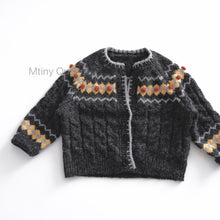 Load image into Gallery viewer, 25K51SE-春秋馬海毛撞色針織開衫
