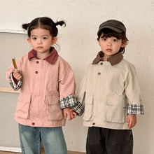 將圖片載入圖庫檢視器 CW260879SE-春秋季格子捲邊寬鬆外套
