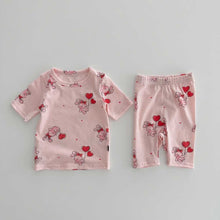 Load image into Gallery viewer, 53106TG-Korean version of small animal print short-sleeved two-piece suit 
