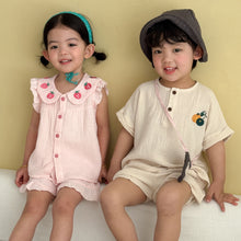 將圖片載入圖庫檢視器 XZ260947TG-夏季｜純棉紗布｜短袖短褲套裝
