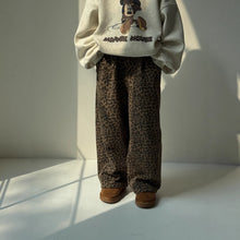 將圖片載入圖庫檢視器 2025D80PA-冬季韓版豹紋加絨直筒長褲
