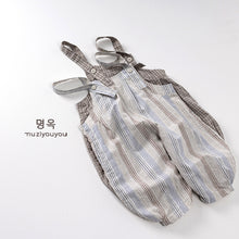 將圖片載入圖庫檢視器 25115LS-夏季薄款韓版格紋條紋背帶褲
