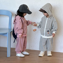 將圖片載入圖庫檢視器 CZ260891TG-條紋連帽運動休閒兩件套
