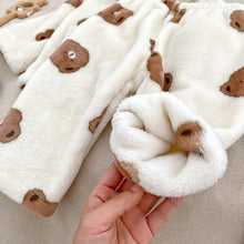 Load image into Gallery viewer, H10606TG-冬季熊頭雙面絨家居兩件套裝
