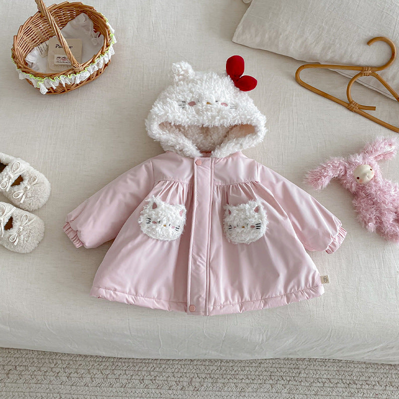 ZDW5266SE-冬季加厚毛毛連帽棉服外套