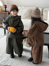 將圖片載入圖庫檢視器 25D02TG-冬季一體絨連帽加厚兩件套
