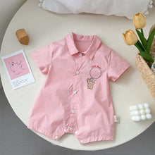 將圖片載入圖庫檢視器 2402254LS-夏款短袖襯衫半袖小熊爬服
