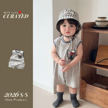 將圖片載入圖庫檢視器 622094LS-夏季｜涼感無袖塗鴉｜男童連身爬服
