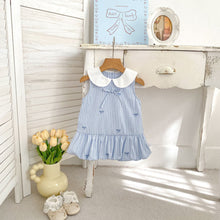 將圖片載入圖庫檢視器 H10721DS-夏季｜條紋刺繡｜背心裙
