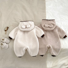 Load image into Gallery viewer, H10622LS-冬季可愛耳朵加絨連身爬服
